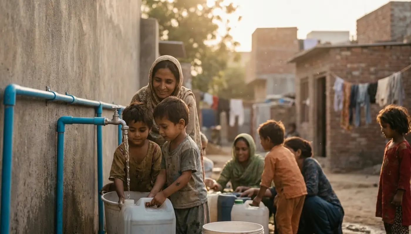 Clean water delivery in Gaza
