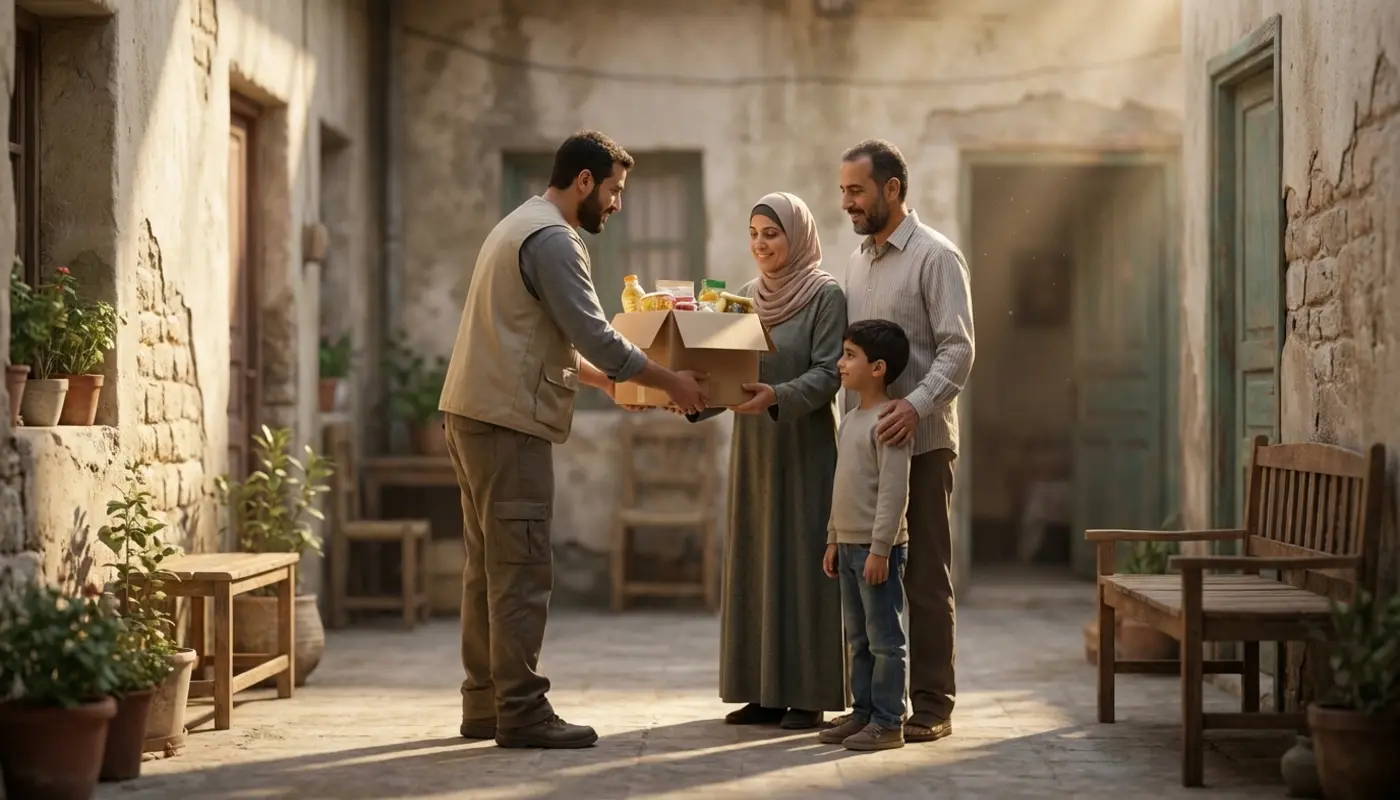 Families receiving humanitarian aid