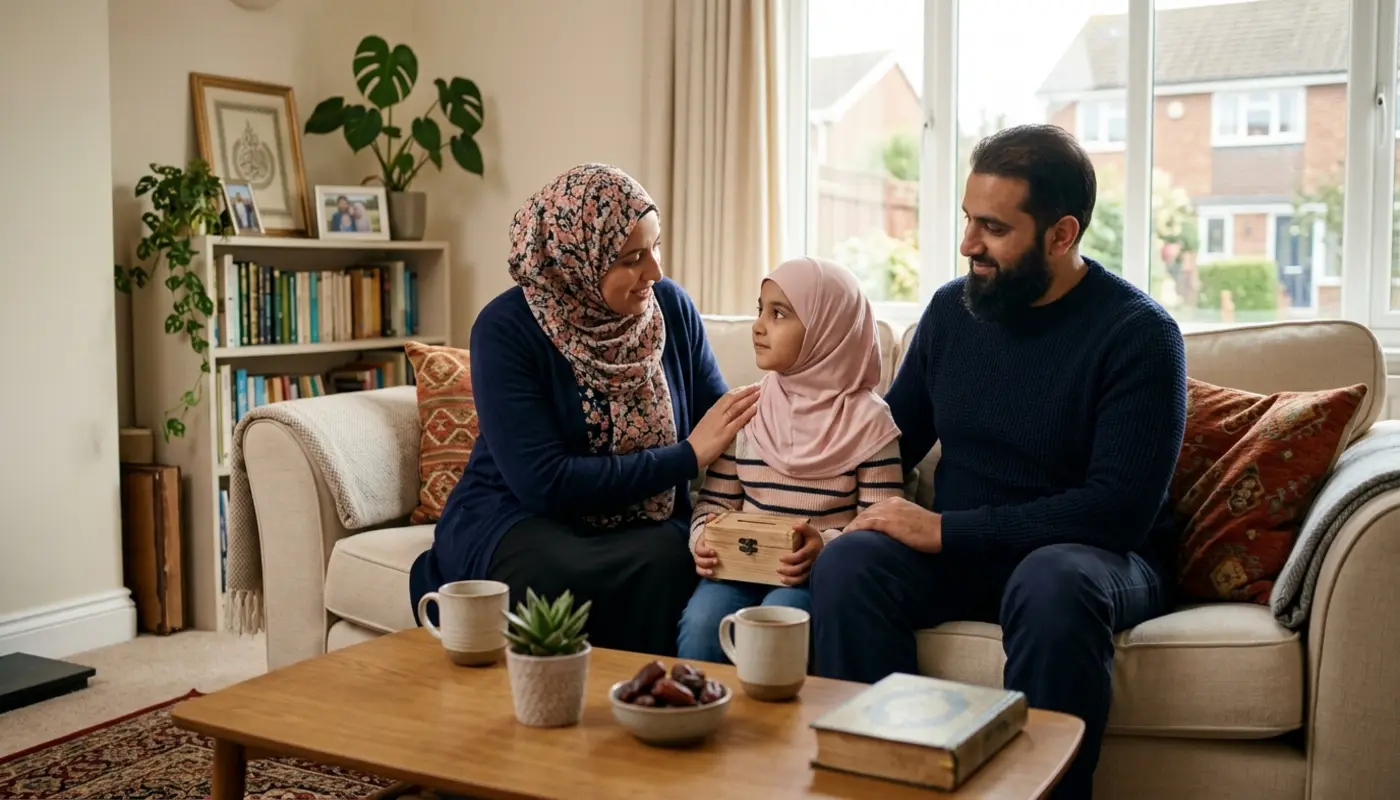 Muslim giving charity on behalf of someone
