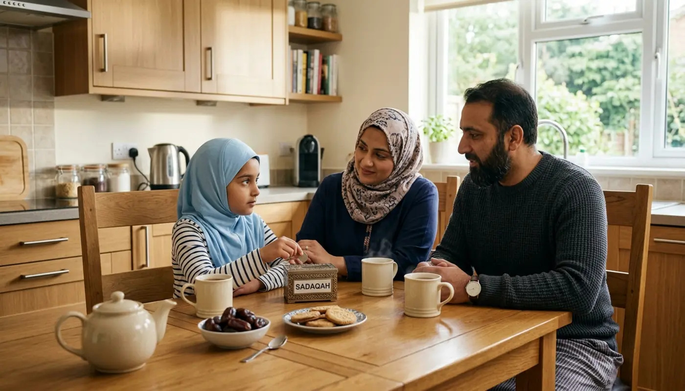 Muslim giving charity privately